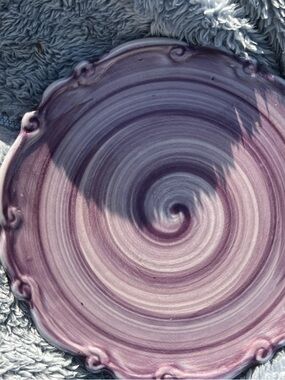 CALIFORNIA PANTRY Classic Ceramics Purple 6.5" Swirly Design Dessert Plate 2002